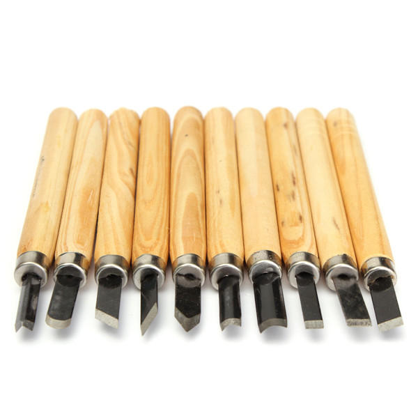 Woodcarving Chisel Set 10pc High Carbon Steel + Wood Handle - ProCraft Model X - Image 2